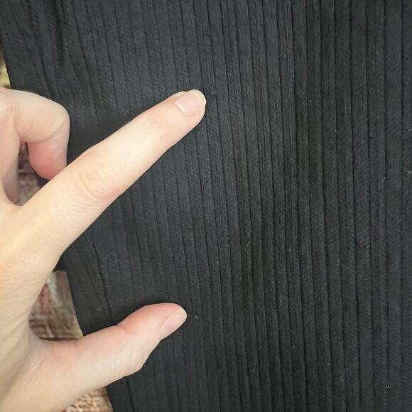 Celine By Champion Black Slacks Women Stretch Crop Pants Straight Leg Ribbed - Picture 6 of 6